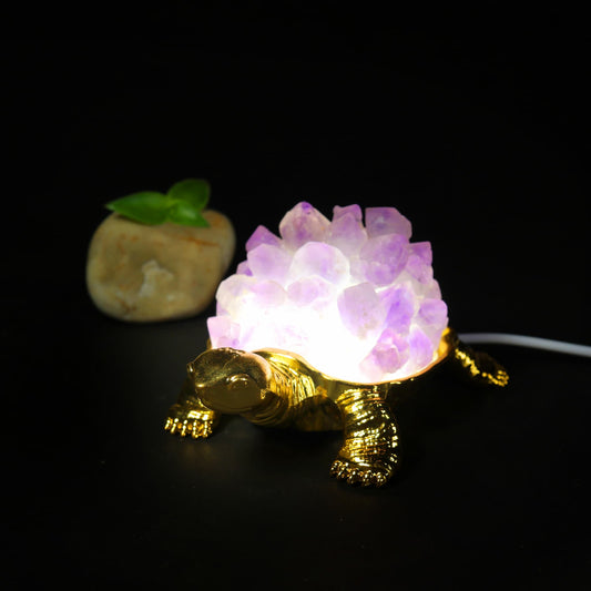 AMETHYST TURTLE WITH LIGHTS - SPIRITUAL GIFT