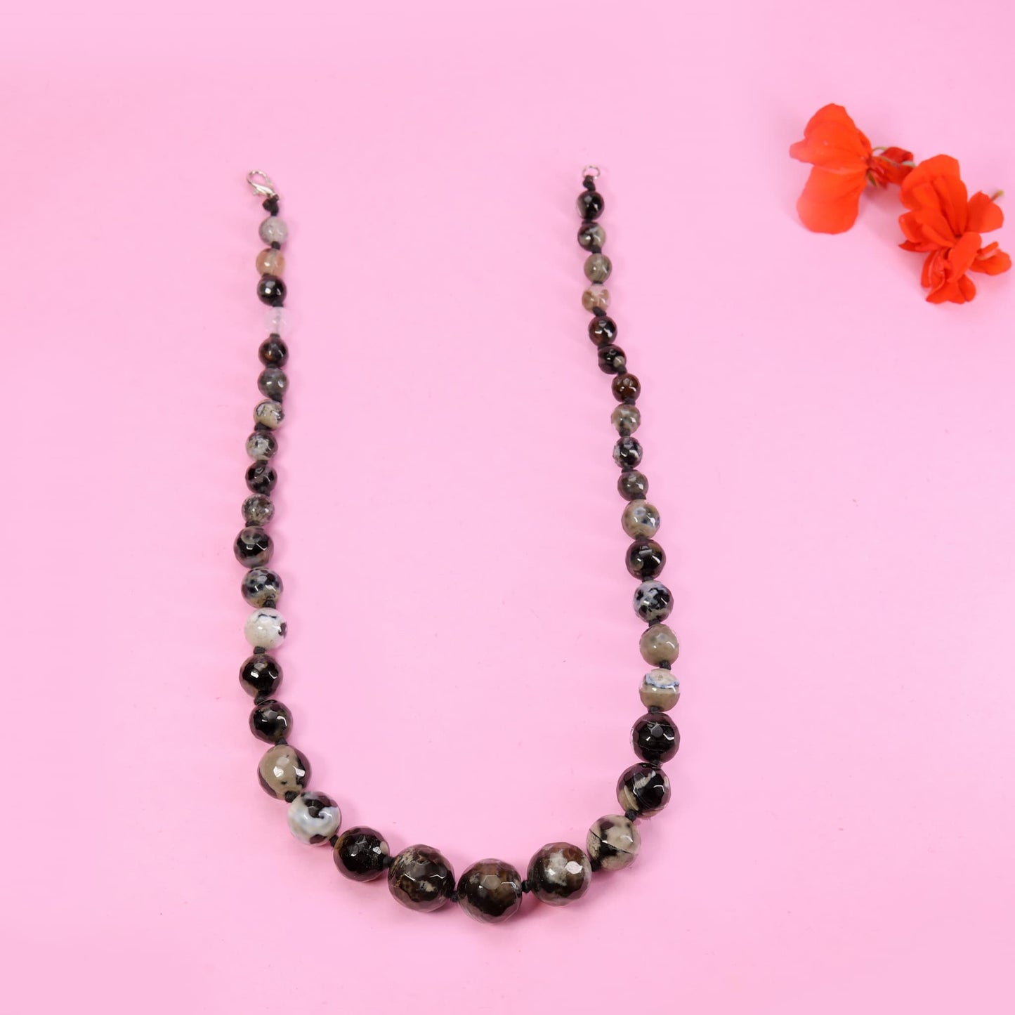 BLACK AGATE STONE NECKLACE