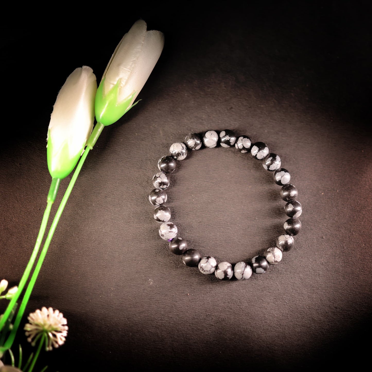 SNOWFLAKE OBSIDIAN BRACELET